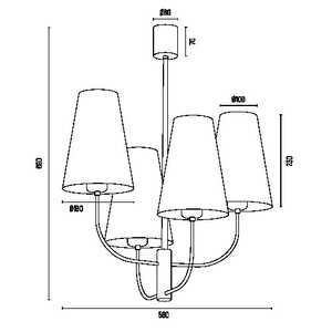 Argon Safiano 1822 lampa wisząca zwis 4x15W E27 czarna/biała