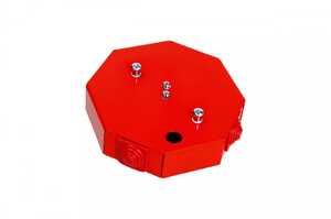 Puszka natynkowa Simet E90 84621616 3x2x4 mm2 / PIP-1AN R3x2x4 ośmiokątna rozgałęźna przeciwpożarowa czerwona