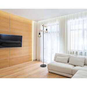 Globo Priska 54017-2S lampa stojąca podłogowa 2x40W E27 drewno/czarna