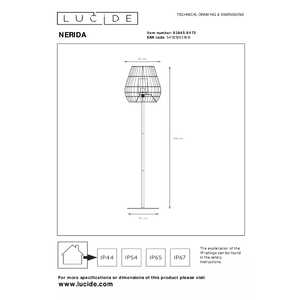 Lucide Nerida 03845/81/72 lampa stojąca podłogowa 1x40W E27 IP44 brązowa/czarna