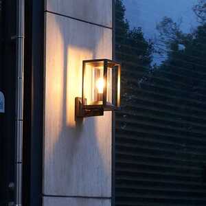 SU-MA Porto M1931 kinkiet lampa ścienna ogrodowa IP65 nowoczesna kwadrat klatka pręty 1x15W E27 czarny