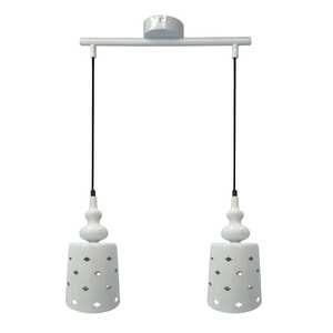 Lampa wisząca zwis żyrandol Candellux Hamp 2x60W E27 biały 32-51929