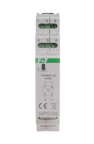 Mostek prostowniczy F&F MPG-03-230V 110-264V 2A układ Graetza na szynę DIN - wysyłka w 24h