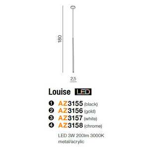Azzardo Louise 1 AZ3155 lampa wisząca pojedyńcza nowoczesna żyrandol na licne kijek patyk zwis 1x3W LED 3000K czarny - wysyłka w 24h