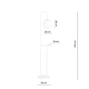 Emibig Bari 1236/LP2 lampa stojąca podłogowa z półką 1x10W E14 biała