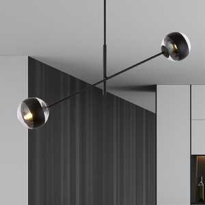 Emibig Linear 1168/2 lampa wisząca zwis 2x10W E14 transparentna/czarna