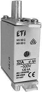 Wkładka bezpiecznikowa ETI Polam NH00 004182211 gG 50A 500V WT-00/gG/50A/K/500V zwłoczna