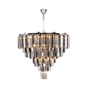 Zuma Line Versailles 17701/20 lampa wisząca zwis elegancka kryształ szkło żyrandol dymiona 20x40W E14 srebrna/dymiona
