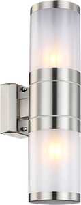 Kinkiet lampa zewnętrzna ścienna Globo Xeloo 2x60W E27 srebrny IP44 32014-2