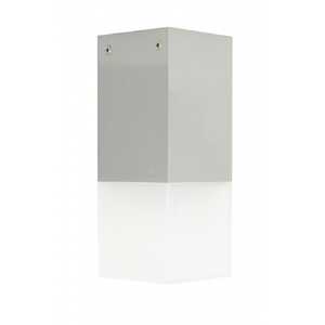 SU-MA Cube CB-S AL plafon lampa sufitowa ogrodowa IP44 metalowa kwadrat kostka 1x20W E27 srebrny/biały