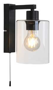 Rabalux Miroslaw 5077 kinkiet lampa ścienna 1x40W E27 czarny/przeźroczysty