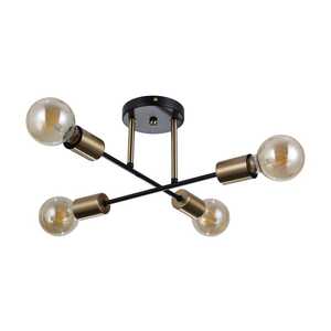 Italux Formio PND-4052-4-BL-HBR plafon lampa sufitowa 4x40W E27 czarny mat/miodowy mosiądz
