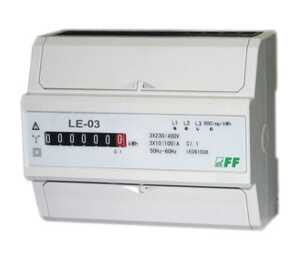 Licznik energii elektrycznej F&F LE-03D trójfazowy 5/100A 230/400V AC MID na szynę DIN