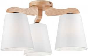 Lamkur Andreas 41162 plafon lampa sufitowa 3x60W E27 drewniany/biały