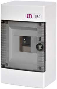 Rozdzielnica natynkowa 1x4 IP40 ECT4PT ETI Polam 001100140 biała drzwi transparentne