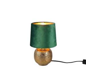 Trio RL Sophia R50821015 lampa stołowa lampka nocna do sypialni kula abażurowa na biurko ceramiczna 1x40W E14 zielona/złota - wysyłka w 24h