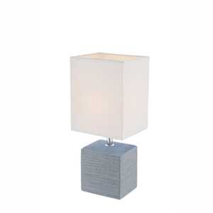 Lampa lampka oprawa stołowa Globo Geri 1x40W E14 biała, szara 21676