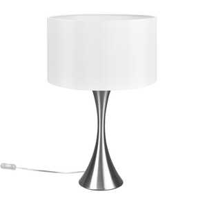 Trio Sabia 515700107 lampa stołowa lampka 1x60W E27 srebrna/biała