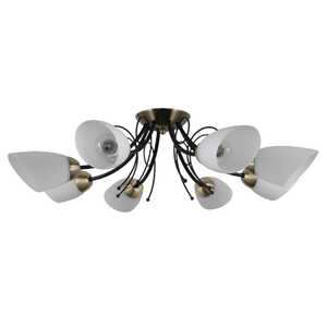 Italux Cristina PND-6706-8 plafon lampa sufitowa 8x40W E27 czarna / biała / brąz antyczny
