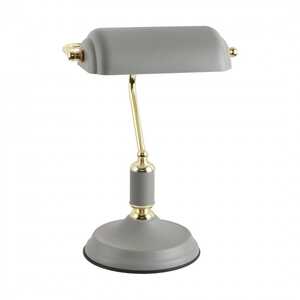 Zuma Line Roma A2048-GR lampa stołowa lampka biurkowa bankierka 1x40W E27 szara/złota
