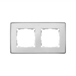 Ramka podwójna Kontakt-Simon 82 8201620-244 Detail Select Metal podstawa chrom ramka biała
