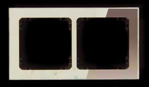 Ramka uniwersalna podwójna Karlik Deco 12-0-DRS-2 efekt szkła (ramka czarna; spód biały ) czarna