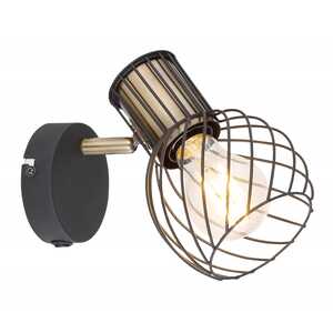 Globo Argusto 54013-1 kinkiet lampa ścienna 1x40W E27 czarny/złoty