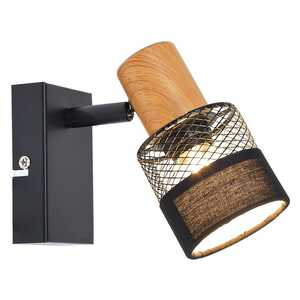 Italux Coletta SPL-90110-1 kinkiet lampa ścienna spot 1x4W E14 drewno/czarny