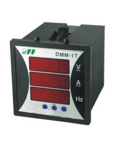 Multimetr cyfrowy F&F DMM-1T miernik parametrów sieci jednofazowy pomiar bezpośredni 5A i pośredni tablicowy 92x92mm 