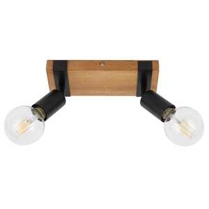 Italux Molini SPL-2079-2 plafon lampa sufitowa spot 2x40W E27 drewno/czarny