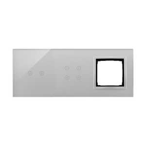 Panel dotykowy Kontakt-Simon 54 Touch DSTR3240/71 trzy moduły dwa pola dotykowe poziome cztery pola dotykowe otwór na osprzęt srebrna mgła