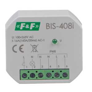 Przekaźnik bistabilny F&F BIS-408-LED 16A 1NO 230V AC do LED do puszki fi 60