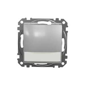 Przycisk Schneider Sedna Design SDD113143L z etykietą i podświetleniem 12V AC srebrne aluminium Design & Elements