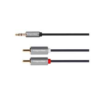 Kabel jack 3.5 Lechpol KM1216 wtyk stereo 2RCA 3 m Kruger&Matz Basic - wysyłka w 24h