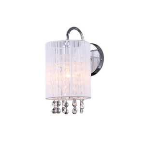 Kinkiet Italux Lana MBM1787/1 WH z kryształami lampa ścienna 1x40W E14 biały