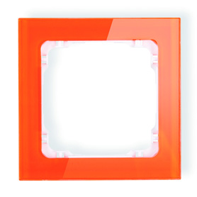 Ramka uniwersalna pojedyncza Karlik Deco 13-0-DRS-1 efekt szkła (ramka pomarańczowa, spód biały) pomarańczowa 