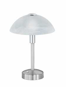 Trio Donna 525790107 lampka stołowa lampa 1x4W LED 3000K nikiel mat / biały alabaster