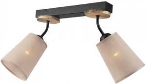 Lamkur Paco 41438 plafon lampa sufitowa 2x40W E14 czarny/beżowy