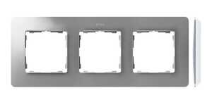 Ramka potrójna Kontakt-Simon 82 8200630-093 Detail Original Air podstawa biała ramka aluminium