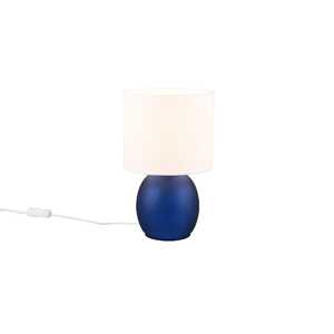 Trio Vela 517900112 lampa stołowa lampka elegancka klosz 1x10W E14 niebieska/biała