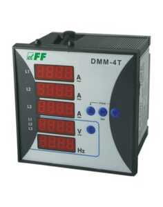 Multimetr cyfrowy F&F DMM-4T miernik parametrów sieci trójfazowy pomiar bezpośredni 5A i pośredni tablicowy 92x92mm 