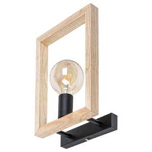 Rabalux Indigo 2289 kinkiet lampa ścienna 1x40W E27 czarny/drewniany