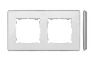 Ramka podwójna Kontakt-Simon 82 8201620-243 Detail Select Metal podstawa aluminiowa ramka biała