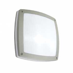 SU-MA Nex 91022-AL plafon lampa sufitowa ogrodowa IP44 kwadrat 1x20W E27 srebrny/biały