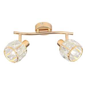 Candellux Dubai 92-23483 plafon lampa sufitowa elegancki metalowy kryształowy 2x15W E14 złoty/kryształ