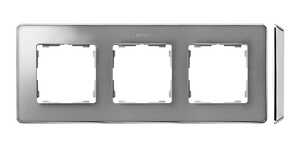 Ramka potrójna Kontakt-Simon 82 8201630-093 Detail Select Metal podstawa chrom ramka aluminium