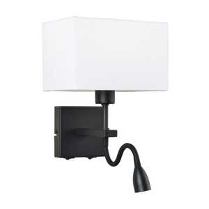 Italux Norte WL-1122-2-BL-BM-RC-WH kinkiet lampa ścienna 2x60W+3W E27 czarny/biały