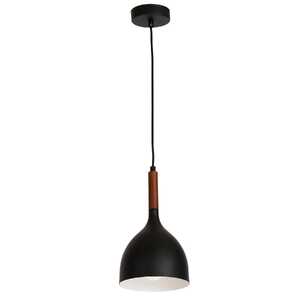 Luminex Noak wood 1389 lampa wisząca zwis 1x60W E27 czarny / brązowy