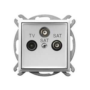 Gniazdo antenowe Ospel Aria GPA-U2S/m/00 RTV-SAT-SAT białe - wysyłka w 24h
