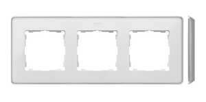 Ramka potrójna Kontakt-Simon 82 8201630-243 Detail Select Metal podstawa aluminiowa ramka biała
